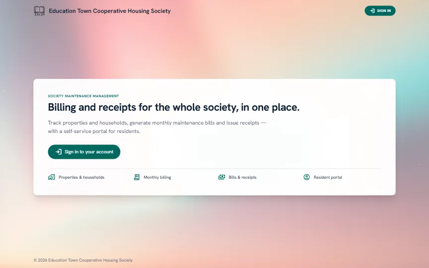 Education Town portal: billing and receipts for the whole society, in one place